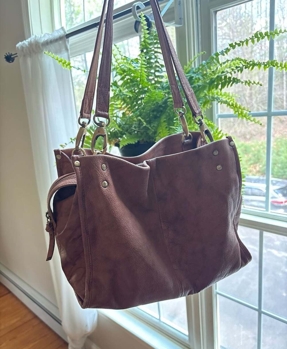 Great American Leather Works Brown Leather Multi-Compartment Tote Bag